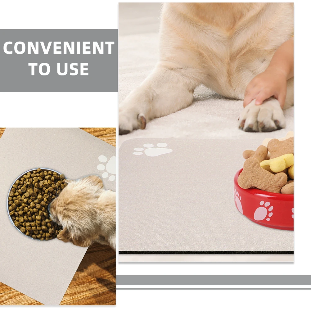 

Absorbent Pet Feeding Mat Thick Durable Dog Cat Food Placemat Water Bowl Mat Reusable Thick Pet Placemat Absorbent Pads for Pets