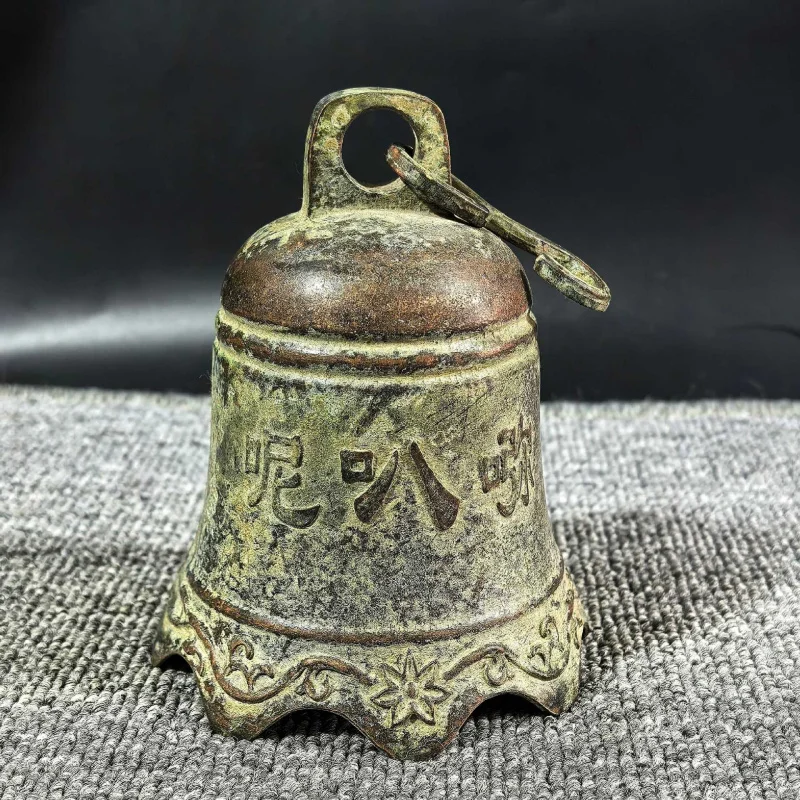 Antique Brass Vintage , , Hanging , Old Copper Bell, Six-Syllable Mantra Craft Ornament