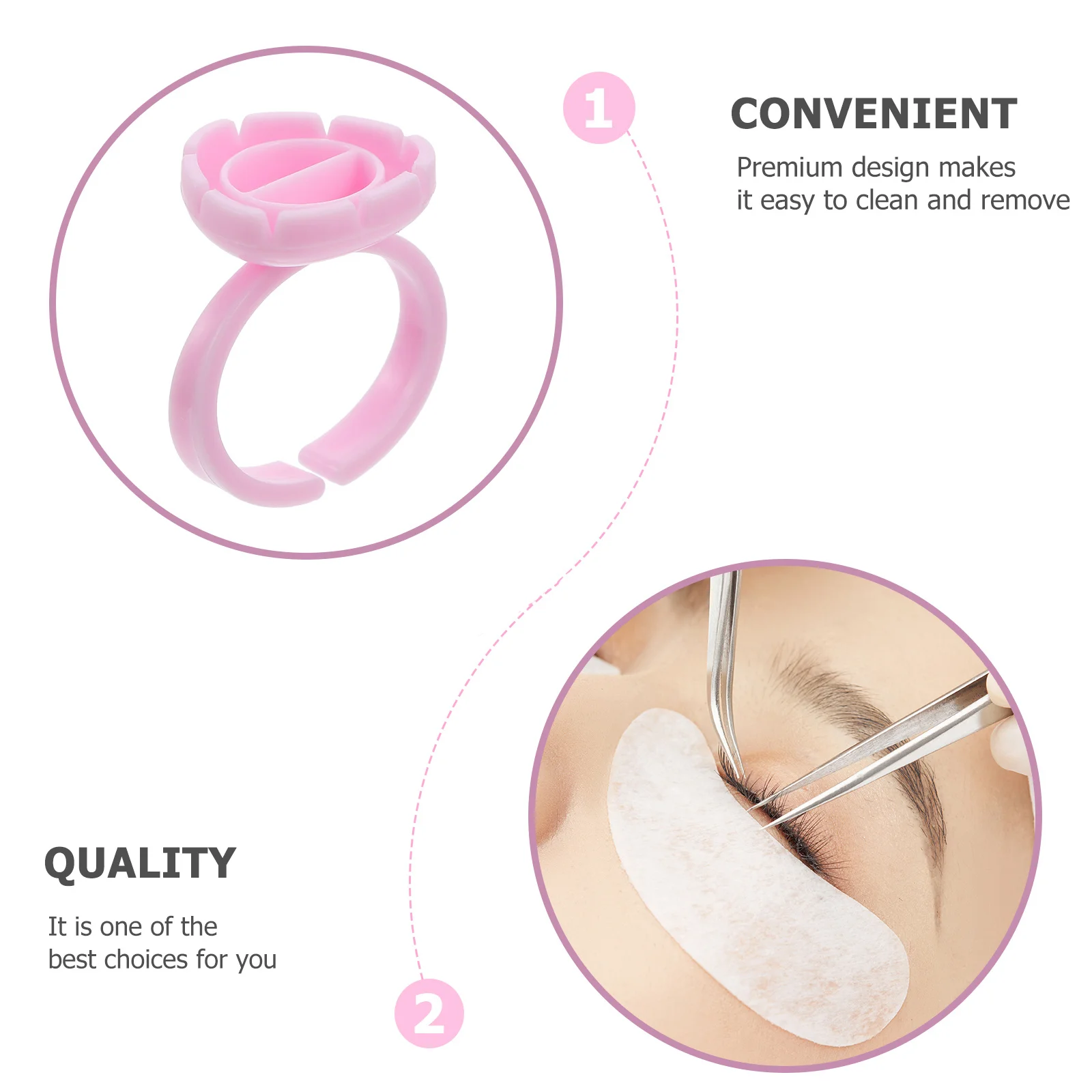 

100Pcs Embroidered Ring Cup Eyelash Makeup Tool Sturdy Multi-Function Grafting Accessory Lash Ring Cup Makeup Tool