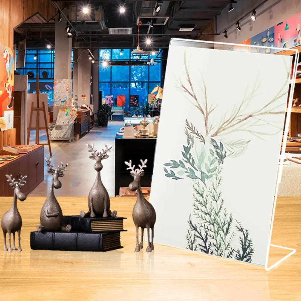 3 Stück Acryl Zeichen halter klar haltbar wasserdicht schräg Tisch Display Stand Desktop Papier halter für Büro Restaurant