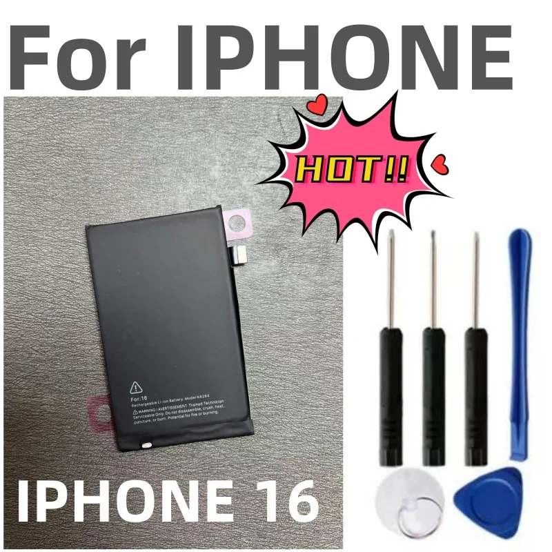 Batería de reemplazo para iPhone 16, 16 Pro, 16 Pro Max, 16 Plus, 100% salud, con herramientas 3