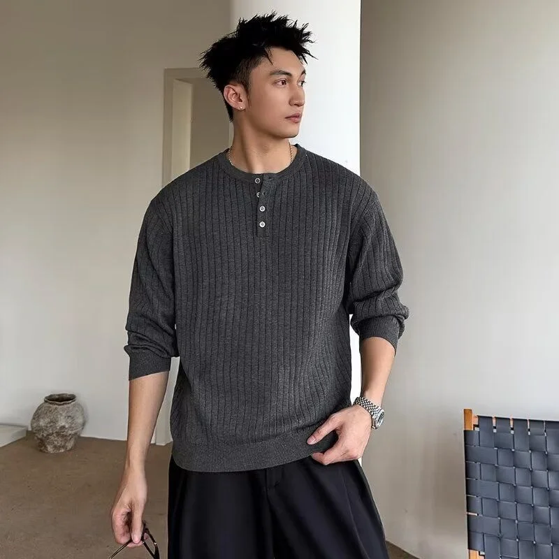 

Men's Slim Fit Casual Knitwear Wool Henry Collar irt Zipper Closure Polyester Fiber Winter Long Sve Regular Sle Jp Retro