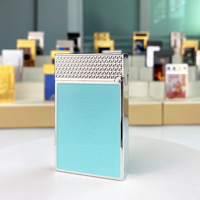 New commemorative edition luxury butane lighter single and double flame flat tone natural paint smoker L2 series 19004