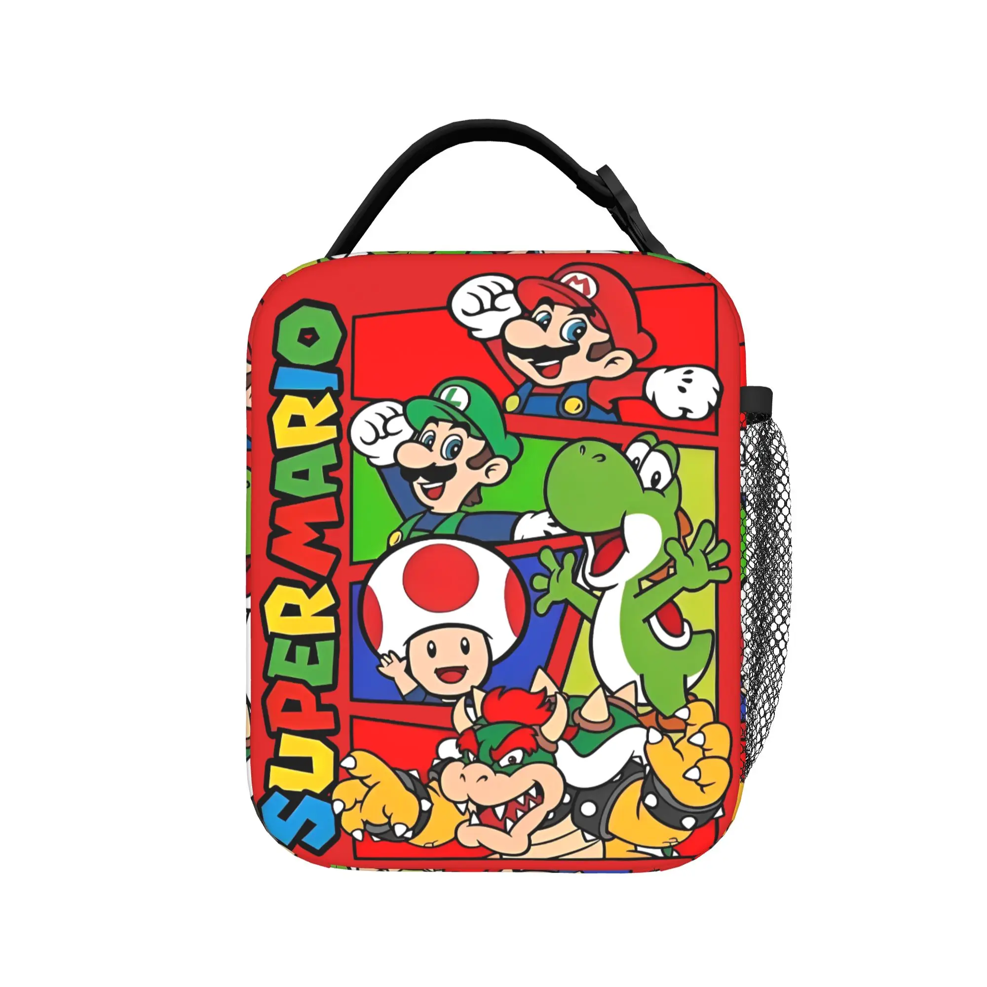 

Funny Ma-rioes Bros Game Insulated Lunch Bags Leakproof Cartoon Reusable Cooler Bag Tote Lunch Box School Travel Girl Boy