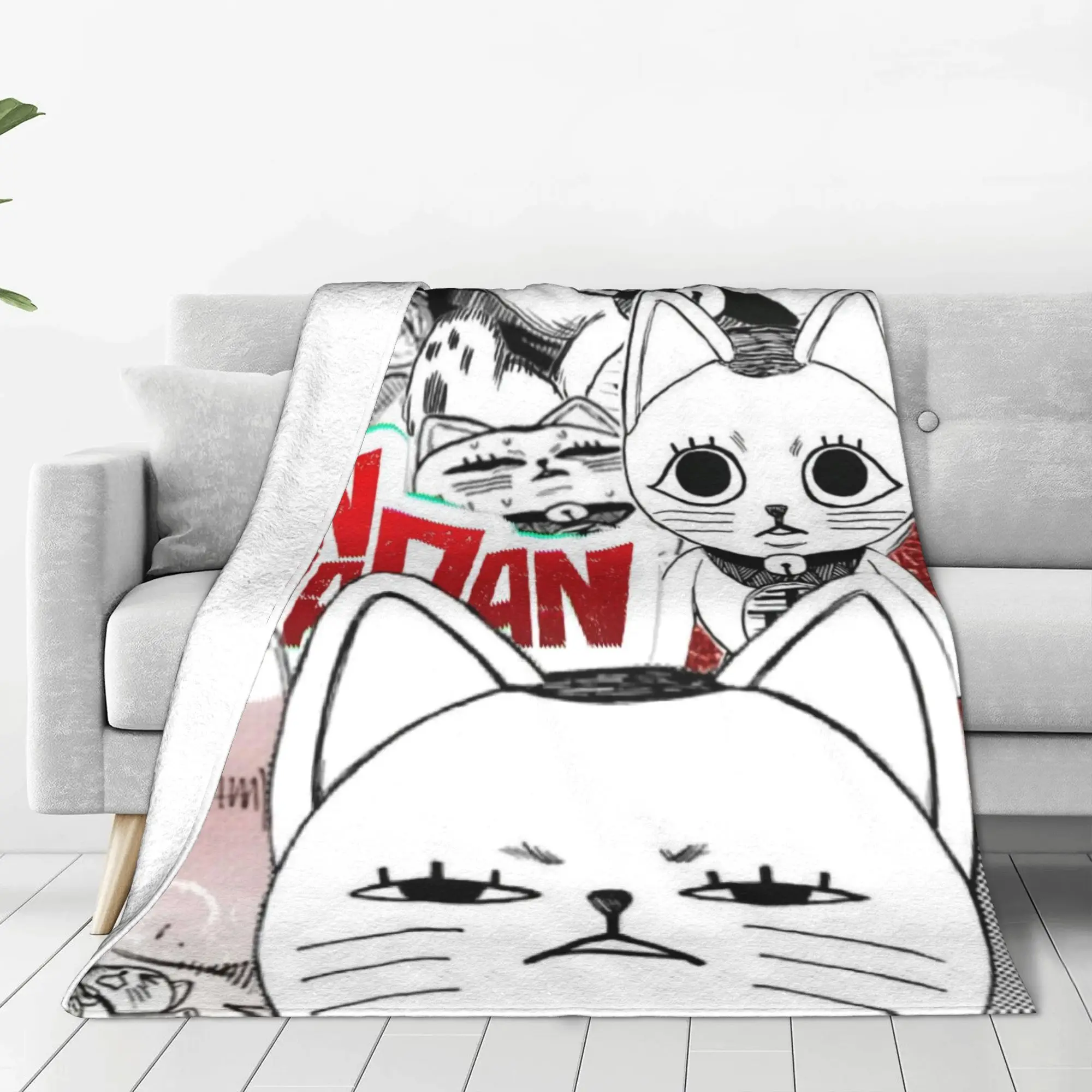 Turbo Granny Cat Flannel Blankets Winter  Soft Warm Throw Blanket for Girls Boys Bedroom Graphic Bedspread Sofa Bed Cover