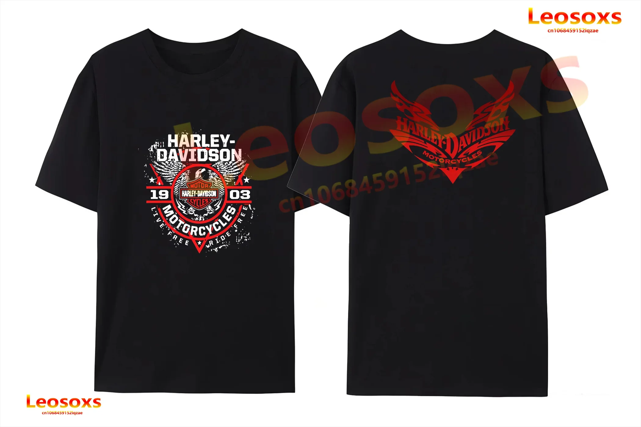 

Summer pure cotton men's Har black ley printed T-shirt casual summer comfortable breathable short-sleeved gift