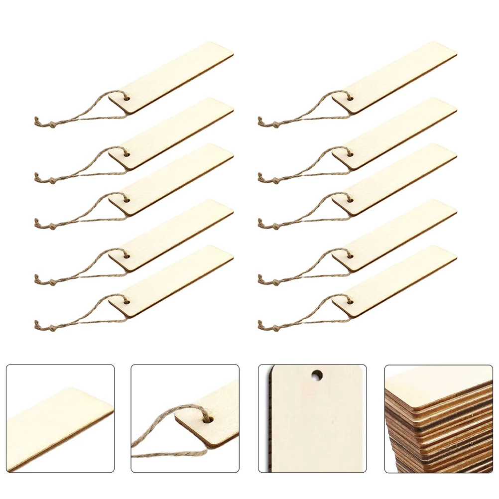 20 pezzi in legno vuoto fai da te delicato segnalibro etichette in legno naturale accessori artigianali per la decorazione degli studenti