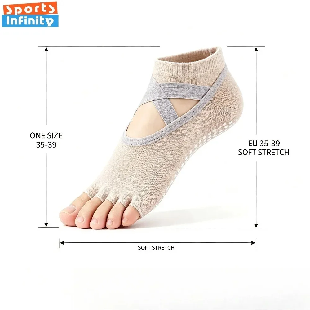 Anti Odor Yoga Socks for Women Beginners Anti Slip Pilates Socks for Home Studio Dance Gym