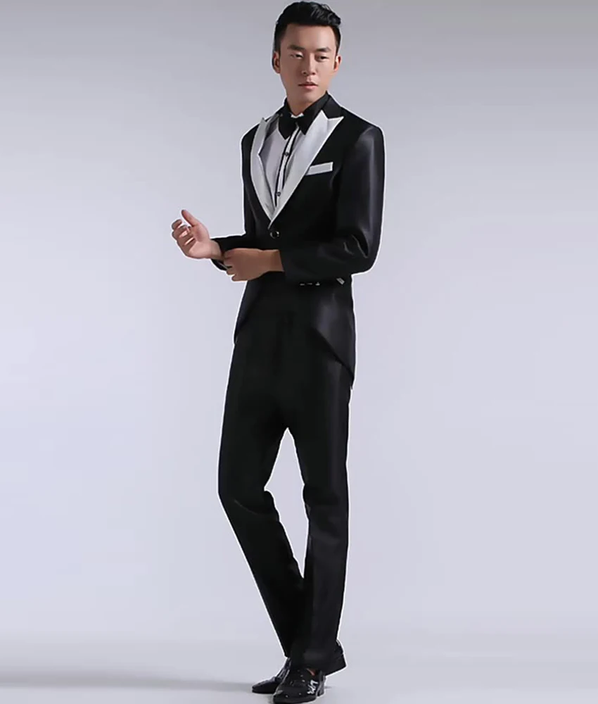 

Temperament Men's Tuxedo Suit, 2-Piece Tailcoat Set for Groom, Wedding, Prom, Stage Performance, Banquet and Gala Events