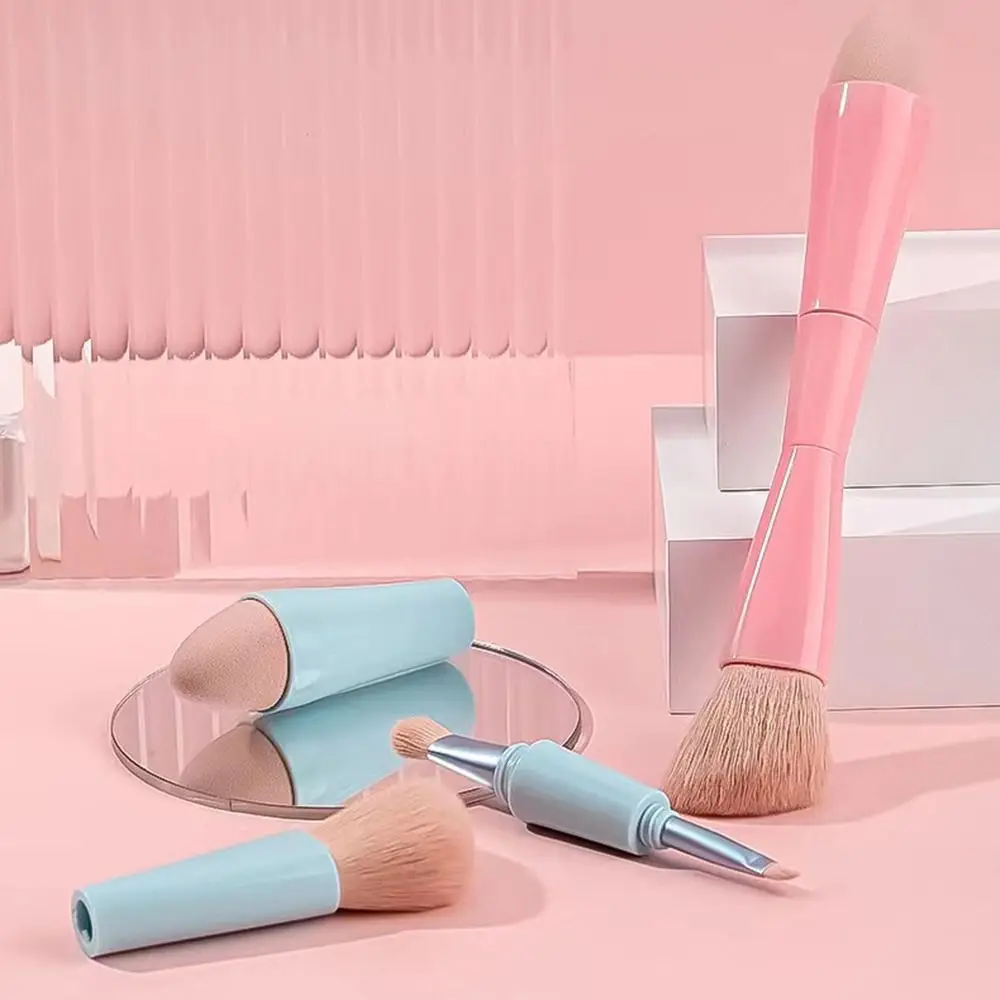 Professional 4-in-1 Makeup Brush Set Soft Multifunctional Eyeshadow Brush Powder Brush Liner Brush Contour Brush Travel