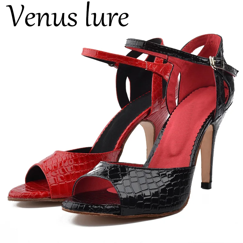 

Venus Lure Red/Black Latin Dance Sandals Women Ballroom Professional Salsa Dance Shoes Party