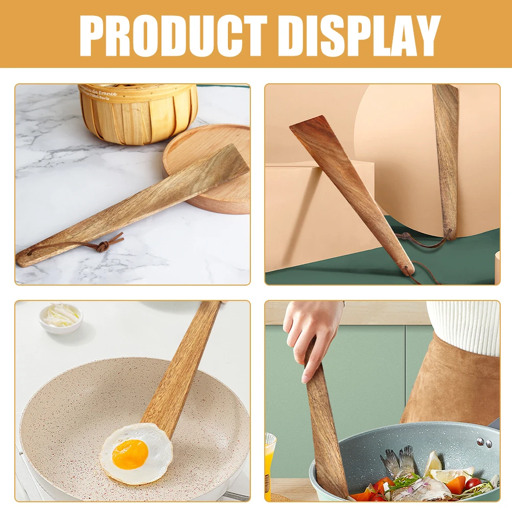 

Outdoor Spatula Nonstick Turner Kitchen Teak Flipper Wood Fried Egg Wooden Tool Travel Cooking