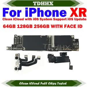 Bilashmart Good Working Mainboard Clean iCloud iPhone XR Chips Test Motherboard with Face ID Support iOS Update Logic Board Plate