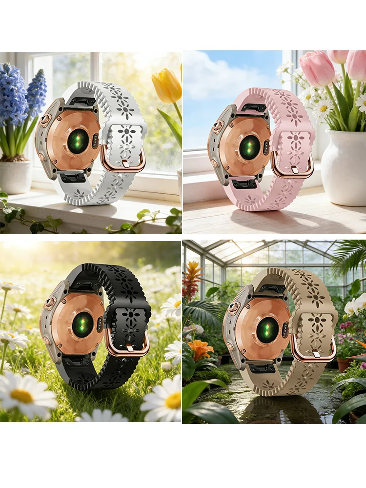 QuickFit 22mm/26mm Uhrenarmband, Silikonarmband für Garmin-Uhren: Fenix 8 51mm/47mm, Fenix 7 7X 6 6X Pro Verstellbares Armband