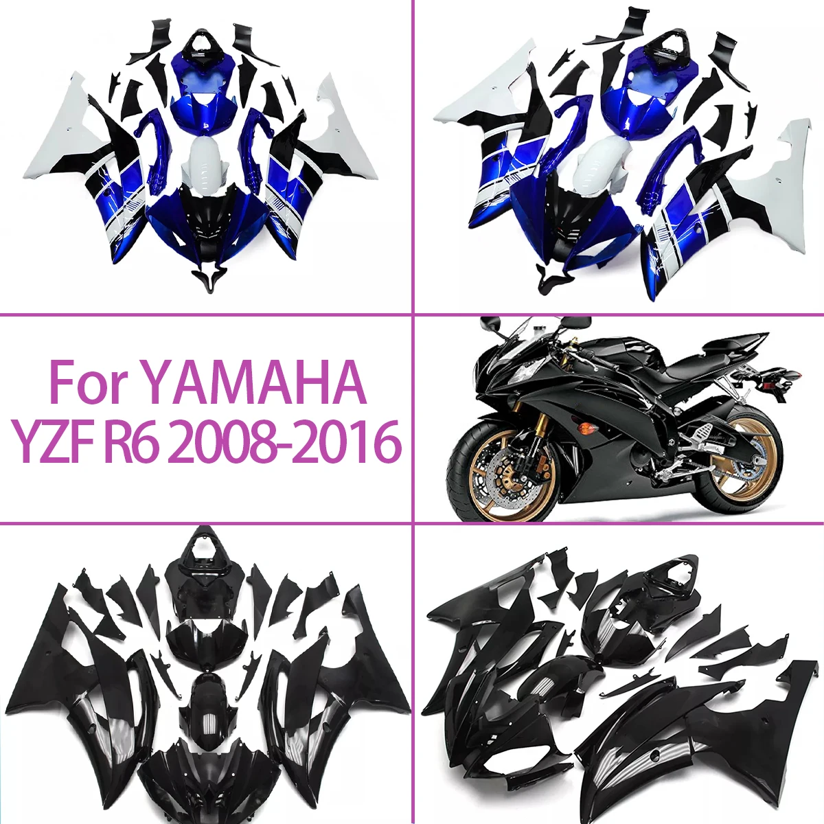 

For 2008-2016 Yamaha YZF R6 Injection ABS Motorcycle Fairing Kit 08-16 YZF R6 Custom Hot Style Fairings