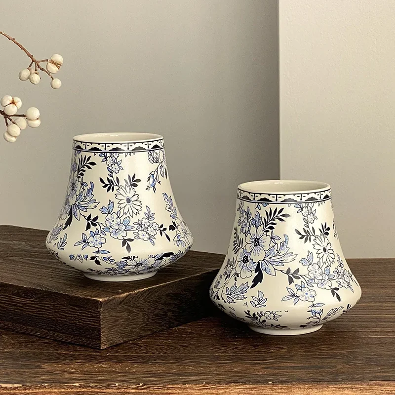 330ml Blue and White Porcelain Water Cups Ceramic Coffee Cup Juice Beverage Drinking Cup Cups for Lovers Desktop Ceramic Vase