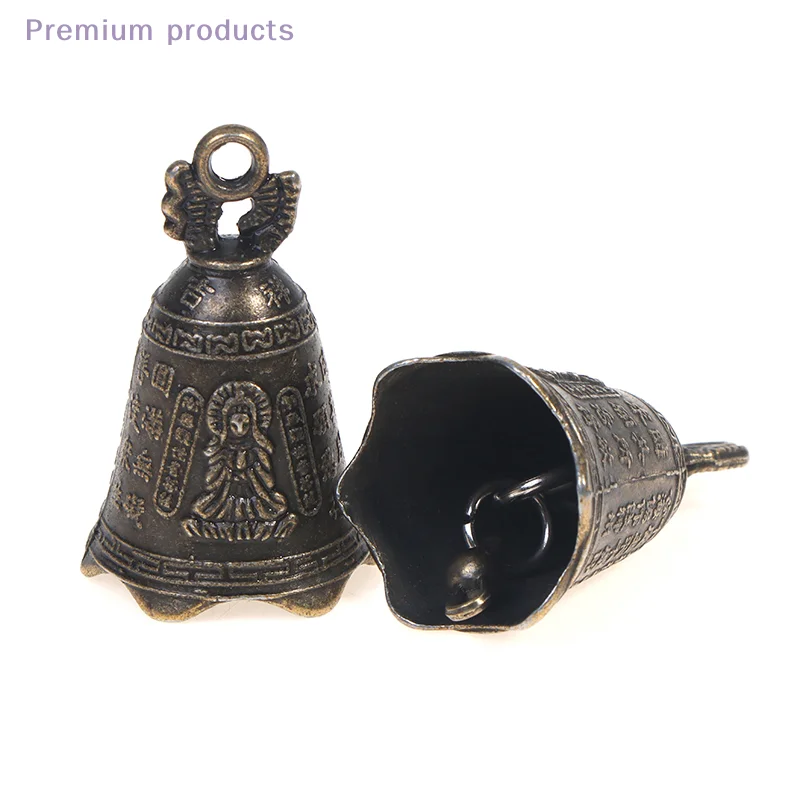 1/2pcs Antique Bell China's mini Brass Copper sculpture pray Guanyin Bell Vintage Brass Bell Charm Pendant
