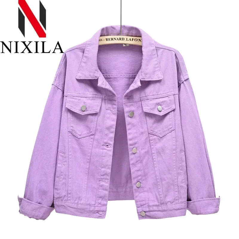 Jaqueta jeans oversize feminina outono inverno elegante retro manga longa topo coreano moda lazer casaco para roupas femininas