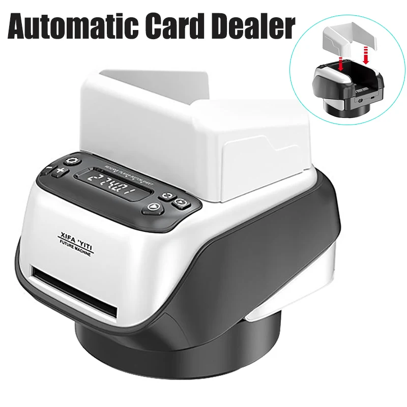 Rechargeable Automatic Card Dealer 360° Rotating Electric Cards Dealing Machine Playing Poker Dispenser Device for Party Games