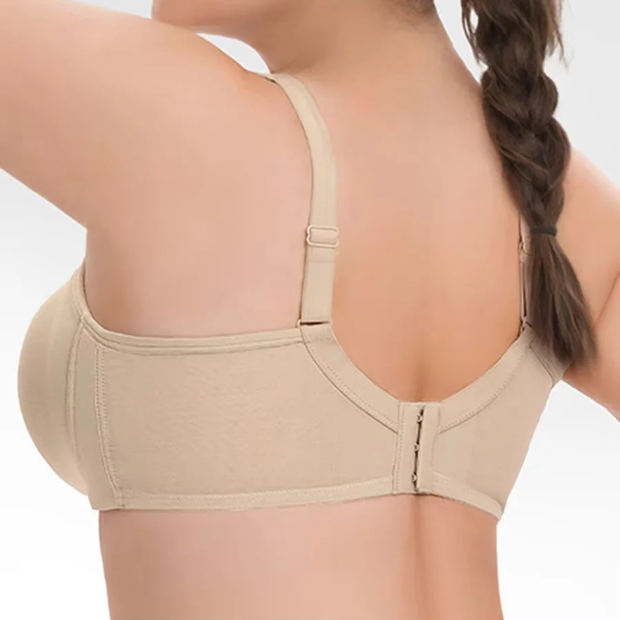 Plus Size Hollow Out Wireless Sports Bra Full Coverage Minimizer Underwear Side Support Gathering Bra 75 80 85 90 95  D E F G H