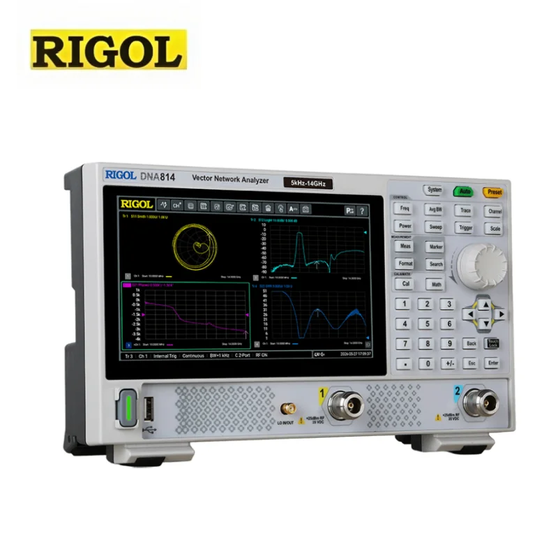 RIGOL DNA804/DNA808/DNA814 Vector Network Analyzers. Three frequency coverage options spanning from 5 kHz to 14 GHz