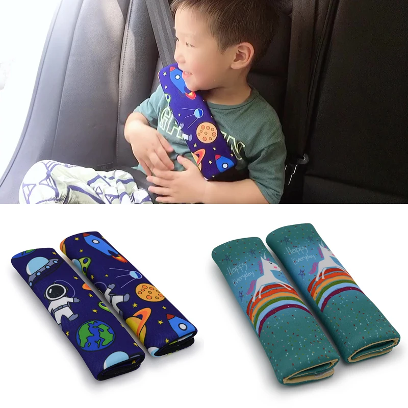 2Pcs Cute Car Auto Safety Seat Belt Harness Shoulder Pad Cover Children Protection Cover Cushion Support Car Pillow Seat Belts