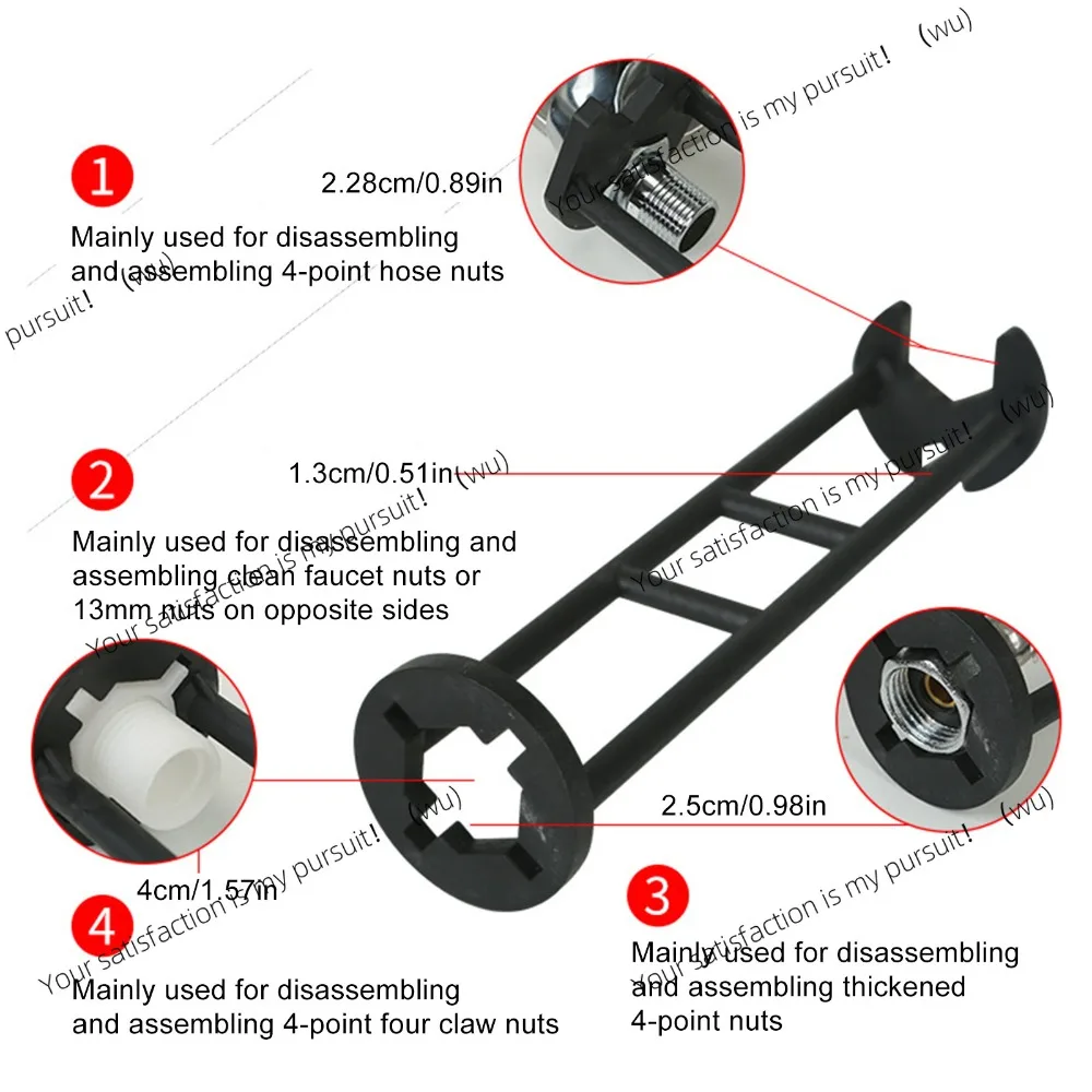 Multi Function Faucet Wrench For Sink And Water Pipe Repair Tool With Anti Slip Design