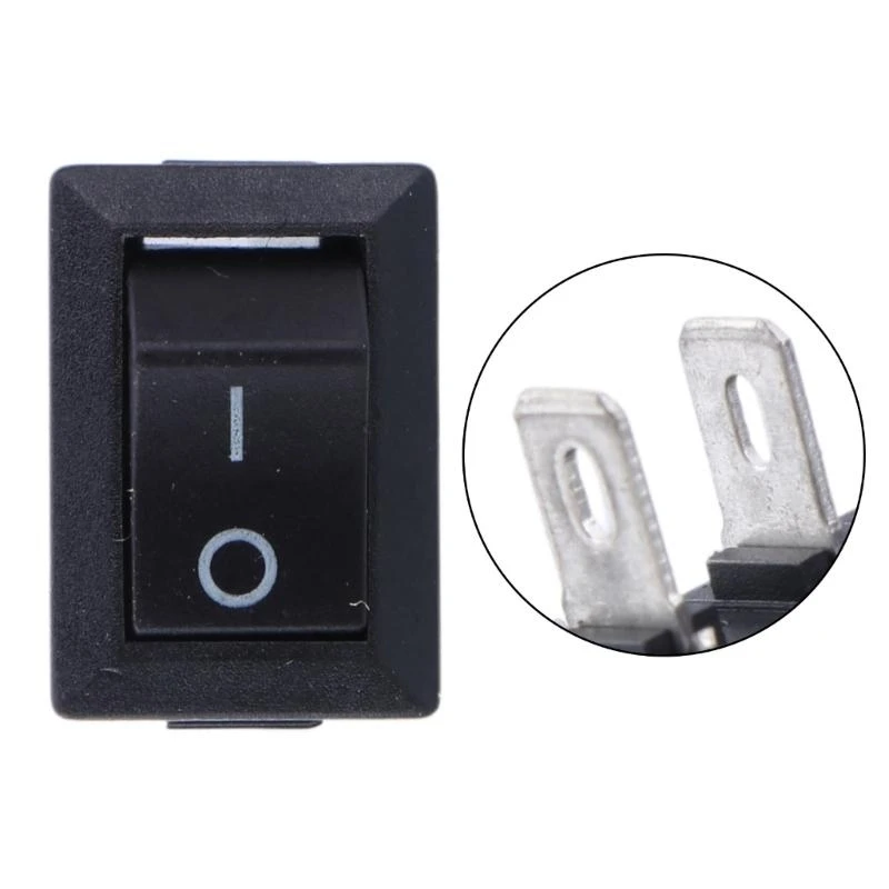 57BE Black White On/Off Rectangle Rocker Switch Car Boat Button KCD1-2Pin 250V 3A New
