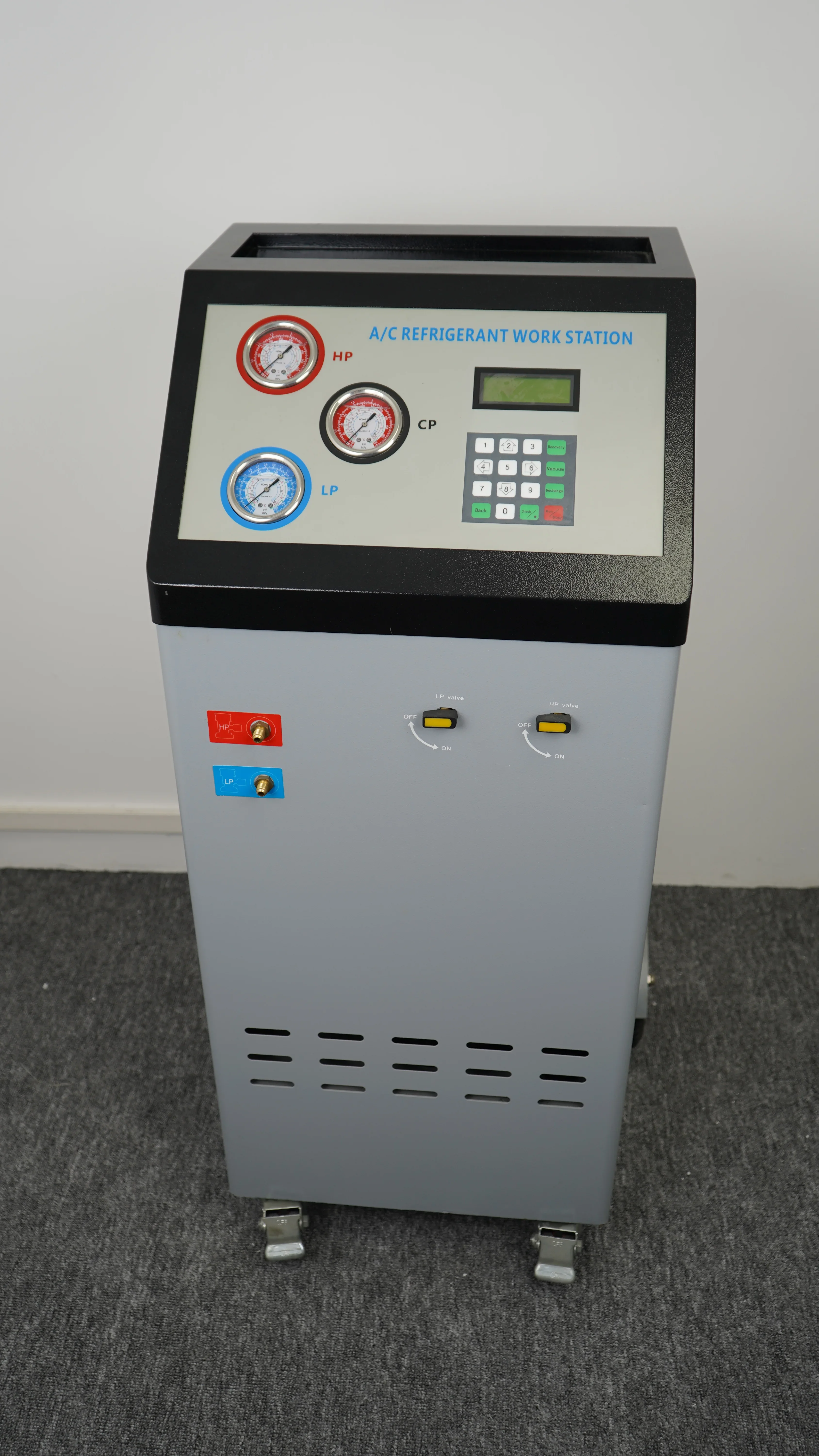 Machine de Service AC pour voiture R134a, entièrement automatique, récupération de réfrigérant A/C, Machine de recyclage, Machine de rinçage