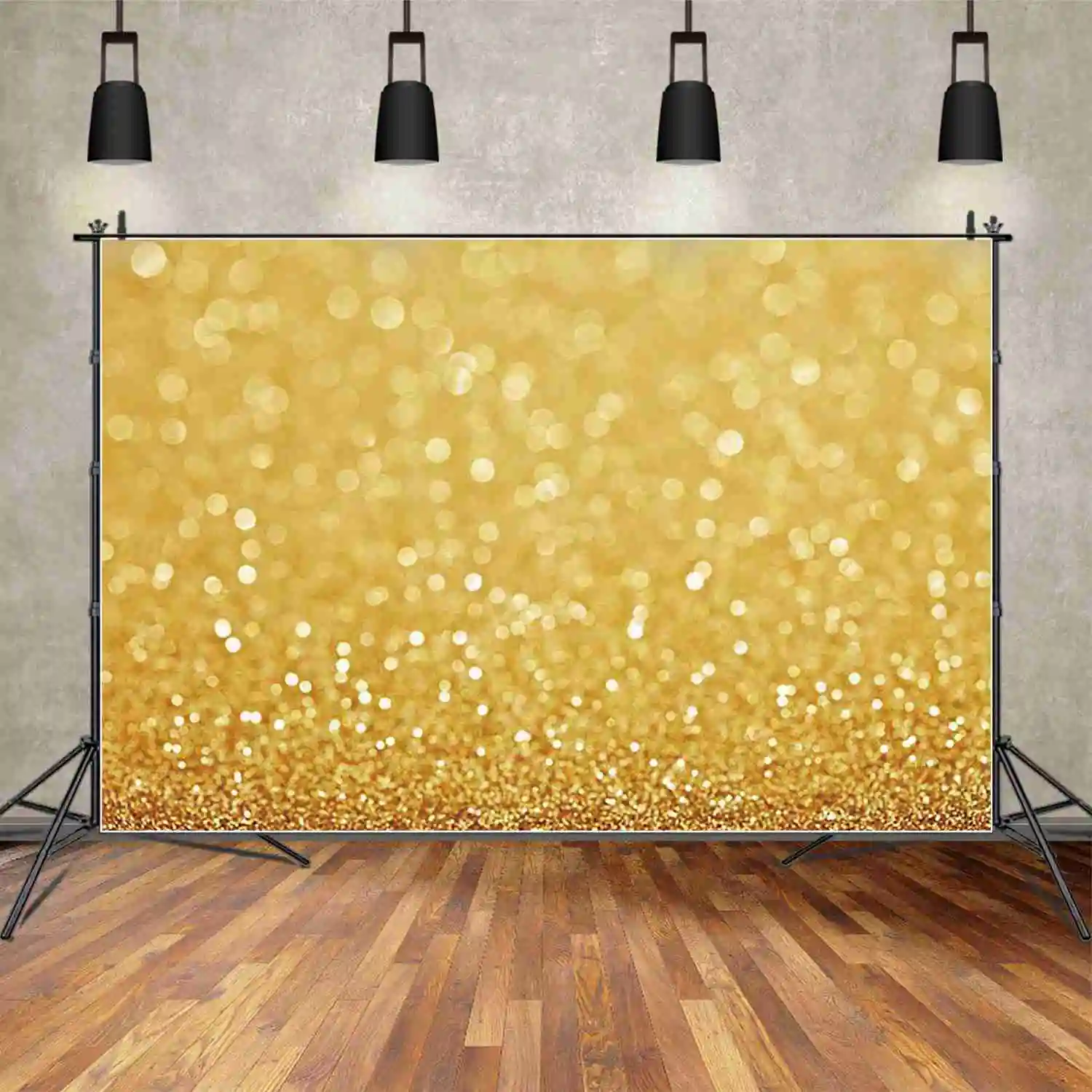 MOON.QG Gold Shimmer Glitter Wall Backdrop Adult Birthday Party Valentines Decoration Photo Background Photographic Studio Props