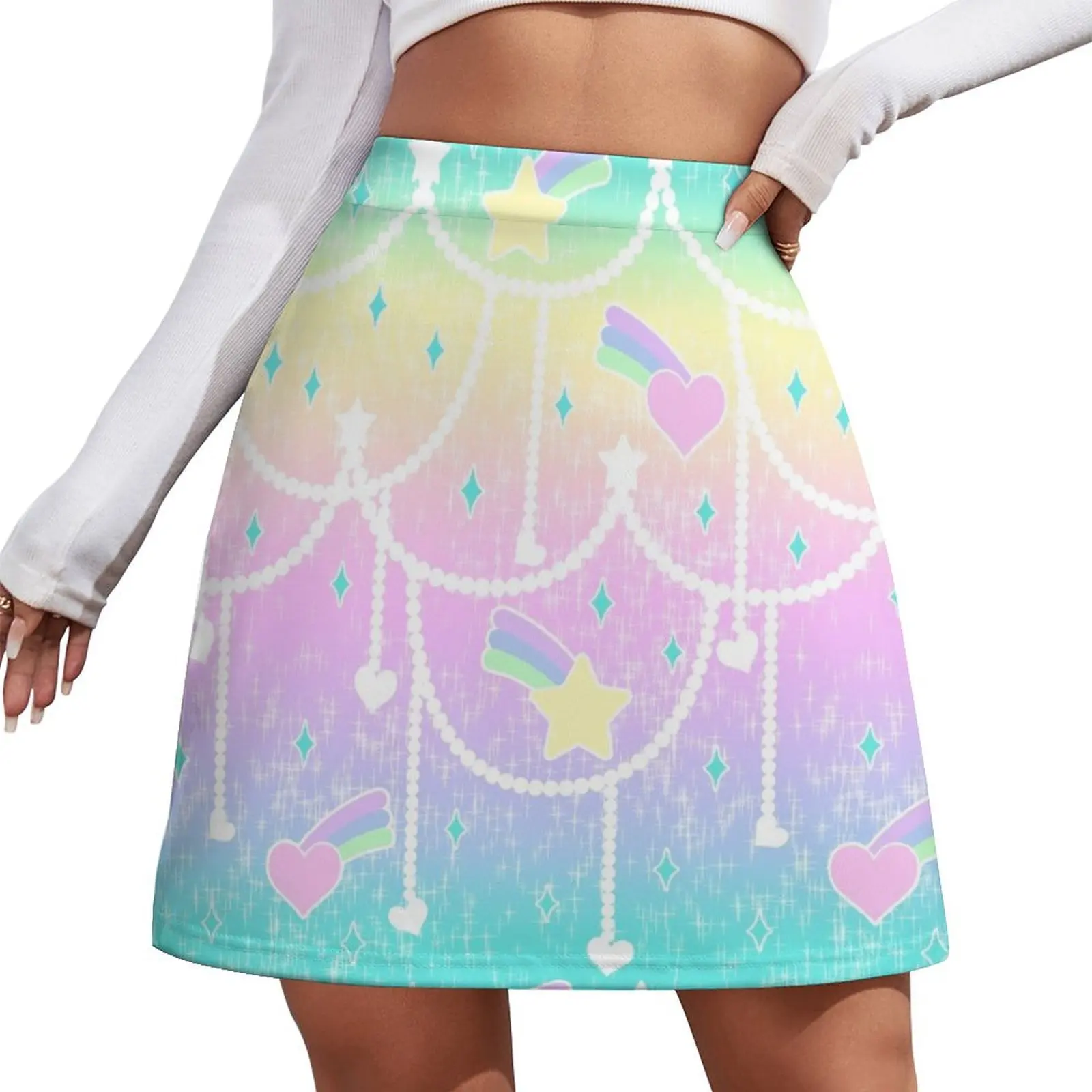 

Beads and Stickers Mini Skirt luxury designer clothing women School skirt Women's summer skirts