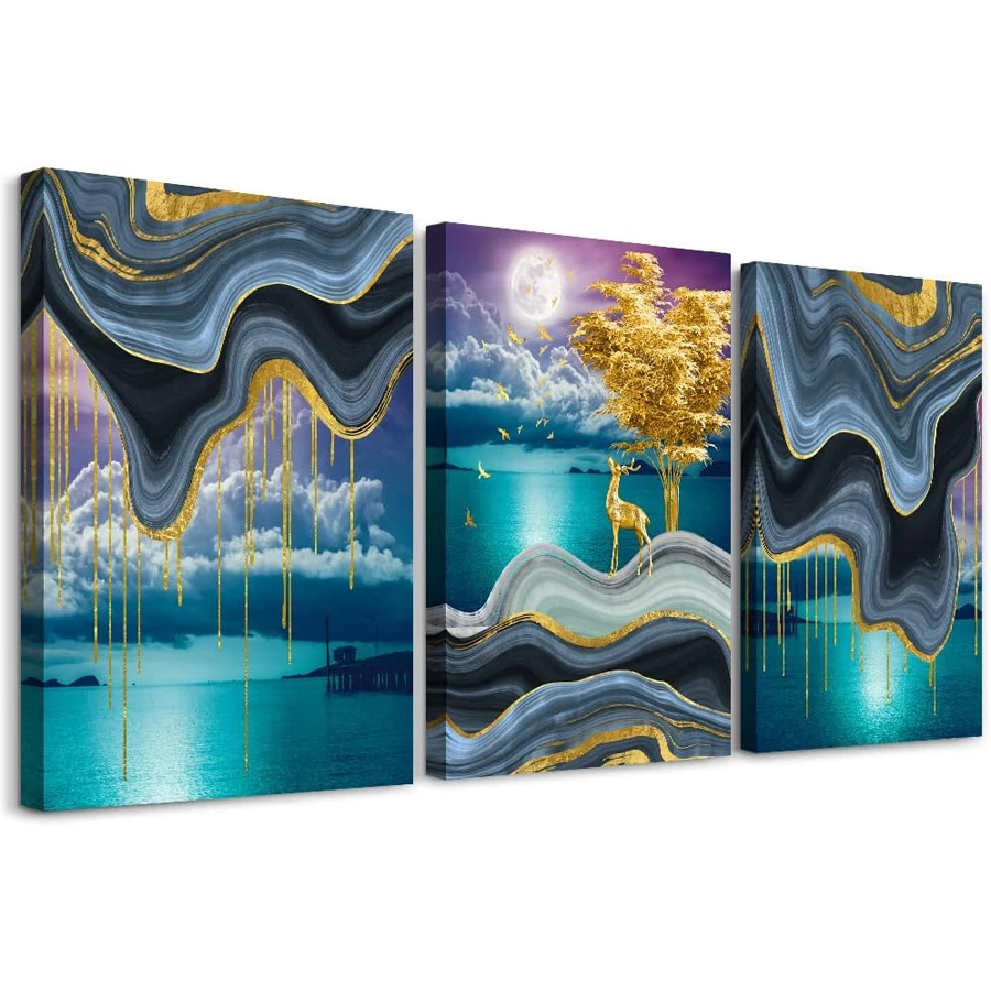 

Триптих зеленые абстрактные картины, алмазная вышивка, произведения искусства, полная алмазная живопись, вышивка крестиком, настенные картины, 3 шт., домашний декор