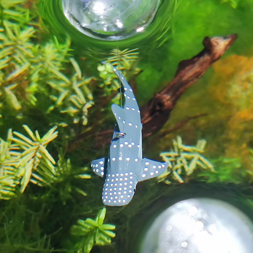 3Pcs Lifelike Floating Shark Aquarium Ornament Bright Fadeless Decor for Fish Tank Layout Dynamic Play Environment Easy Install