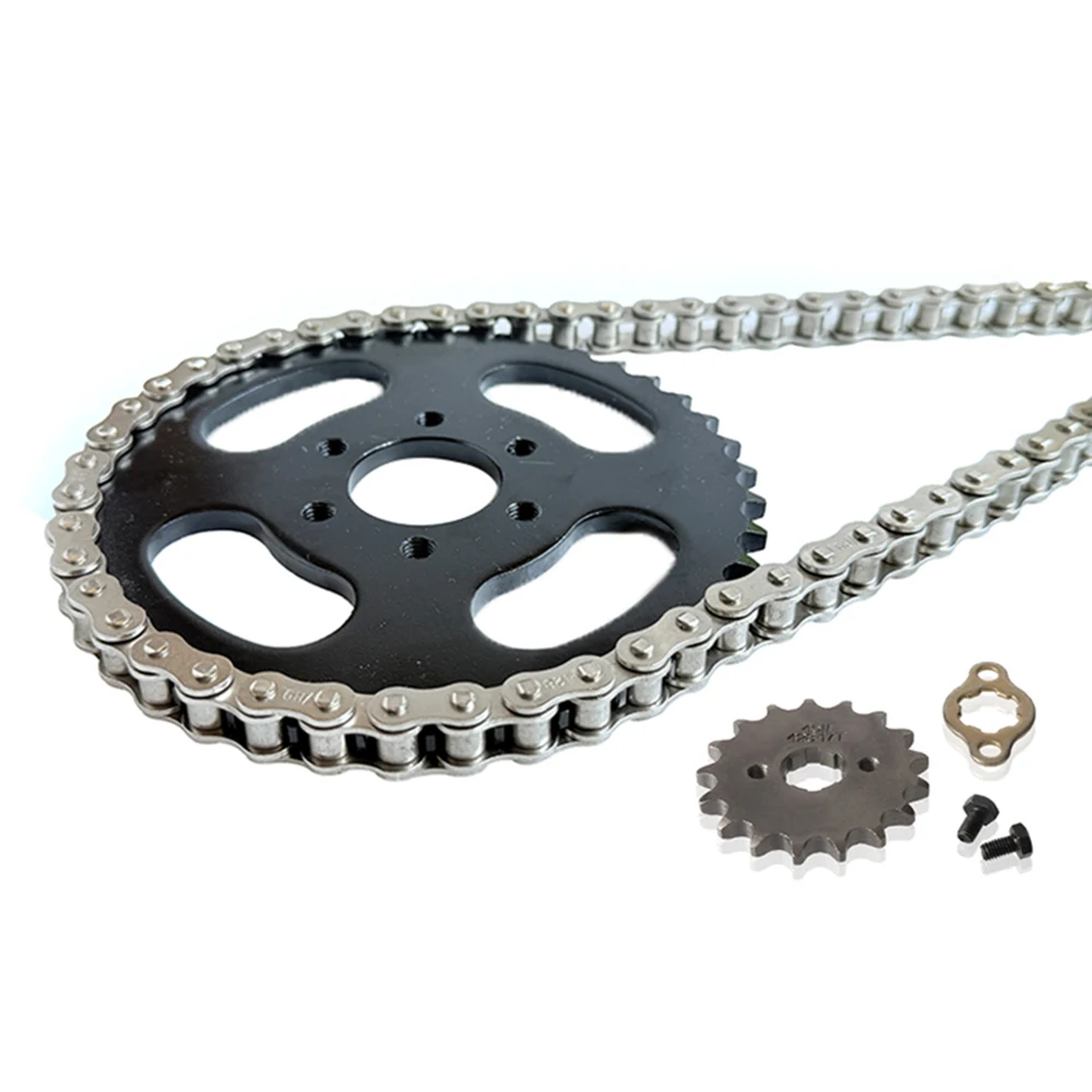 Kit de Piñón Delantero y Trasero 428-104L de 14/15/16/17 Dientes para Motos de Cross, Mini Motos, ATV, Quads, Buggies y Go Karts de 125, 150, 200 y 250cc
