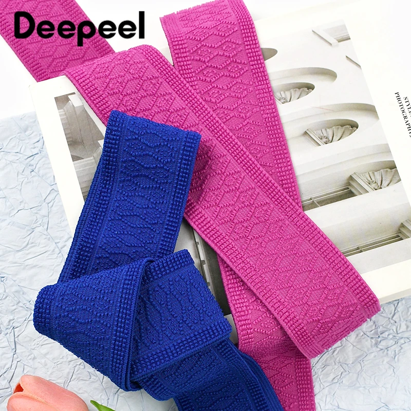 

2-20M 50mm Jacquard Elastic Band Pants Belt Sling Rubber Bands Clothes Decorayion Ribbons Stretch Tapes DIY Sewing Accessories