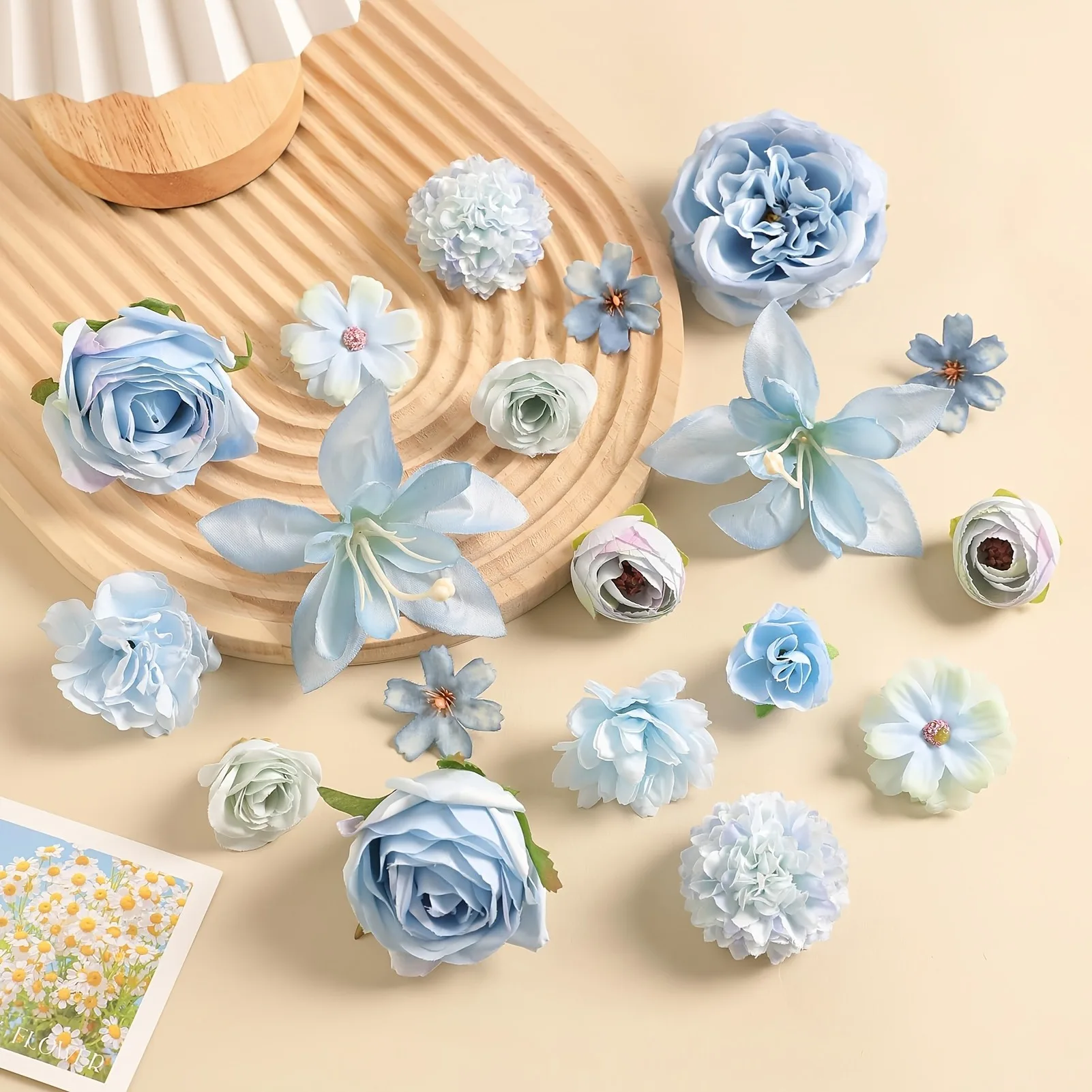 47 Stück gemischte künstliche Blumen aus Seide, künstliche Blumen für Heimdekoration, Hochzeitsdekorationen, Ornamente, DIY-Bastelgeschenke, Girlanden-Zubehör – Detail 3