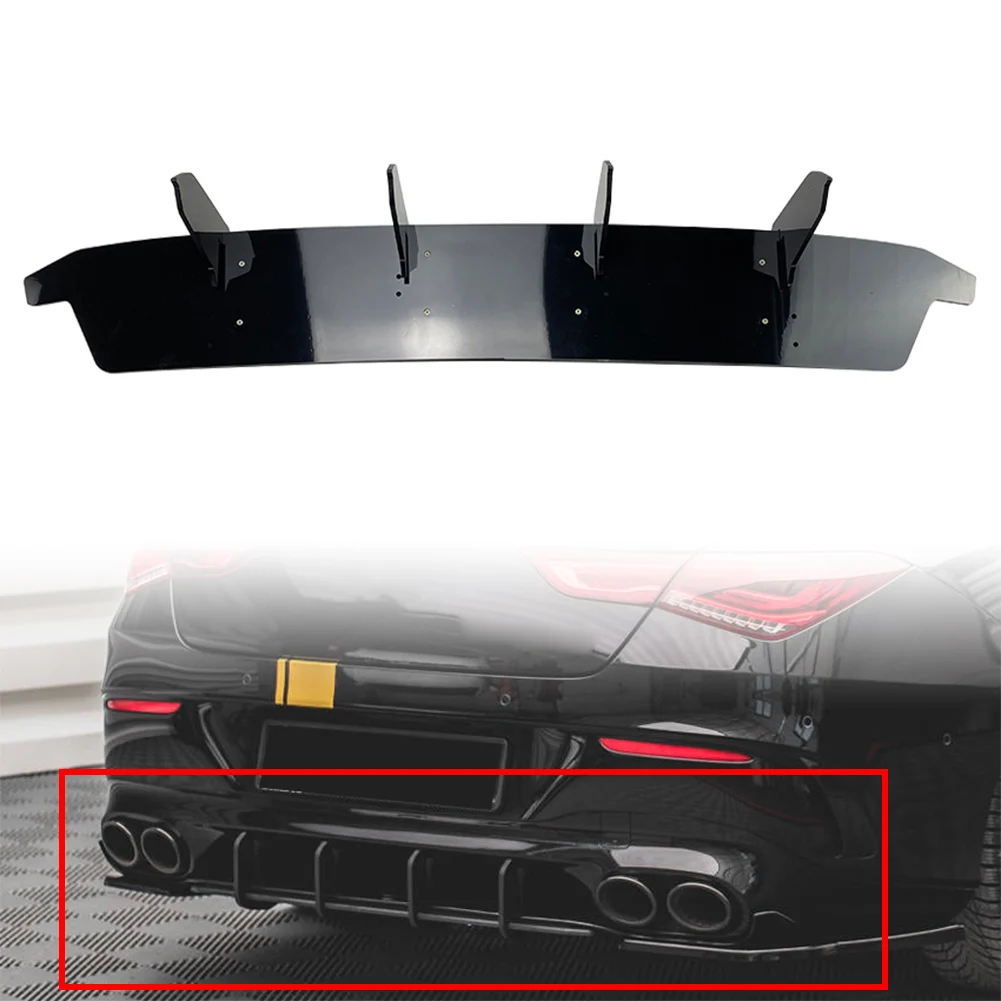 Car Rear Bumper Diffuser Splitter Lip Body Kit Spoiler Plate For Mercedes Benz CLA-Class C118 2019 2020 2021 Black ABS Plastic