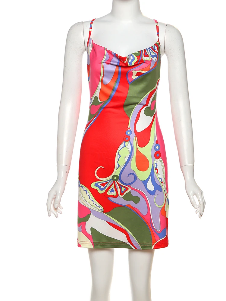 Weird Puss Colorful Print Dress Women Backless Sleeveless Tight Summer  Midnight Sexy Peach Hip Hottie Club Trend Hipster Bodycon - AliExpress  200000345