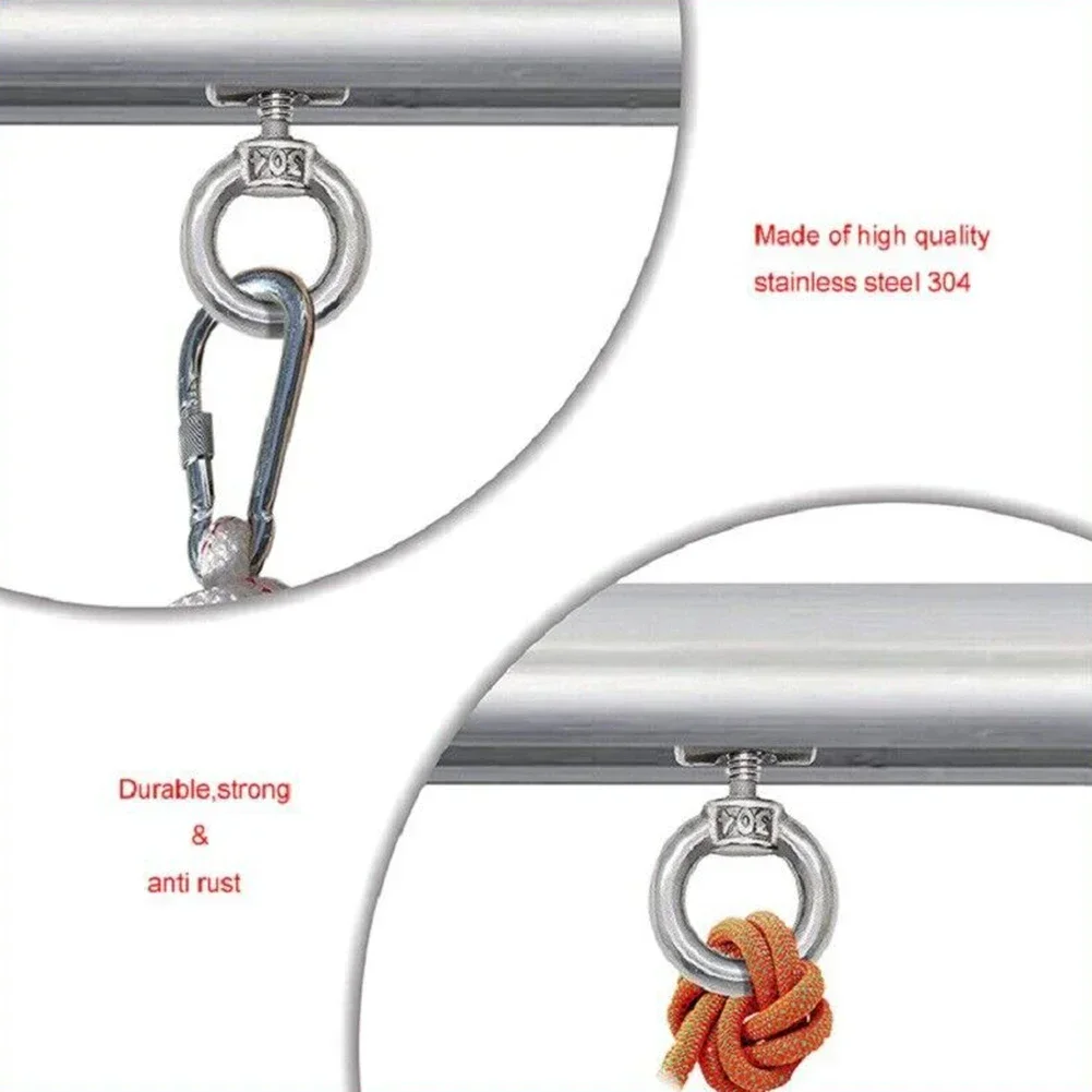 2-8x Awning Rail Stoppers Stainless Steel Outdoor Slide Rail Track Cable Slinger Screw Slide Ring Screw RV Tent Camping Shade
