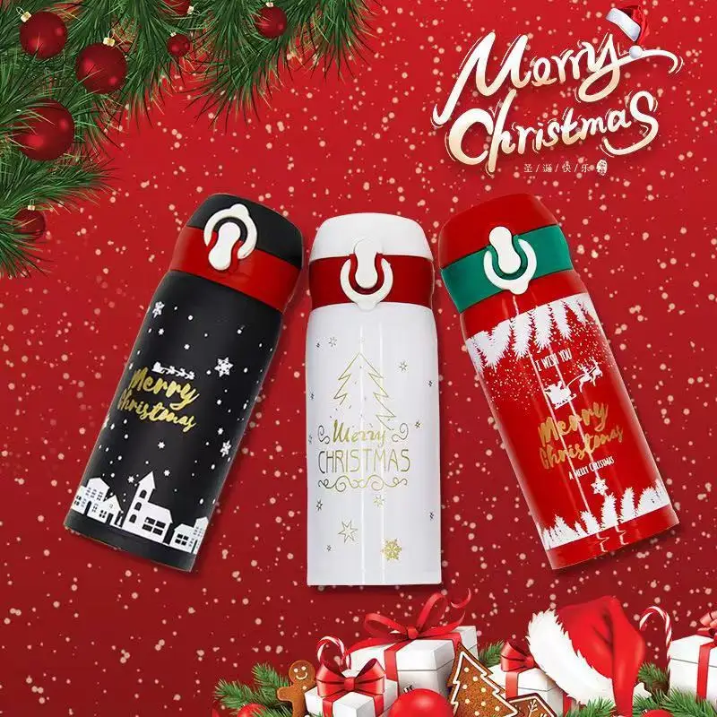 304 stainless steel Christmas and New Year gift spring thermos cup male and female students creative water cup net red simple cu