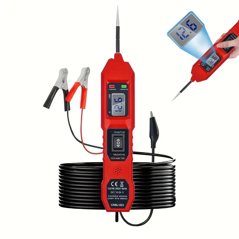 

823 Smart Car Circuit Tester with Light Emitting Diode Voltage Display - USB Powered, Compatible with 3.5-36 V Dc Vehicles