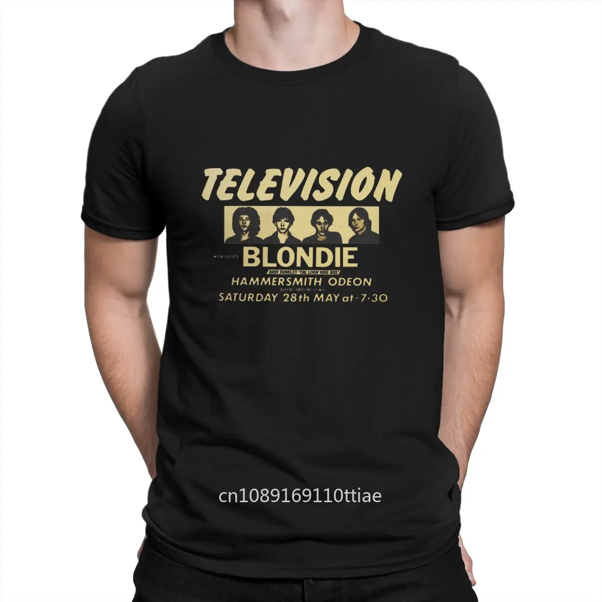 Vintage Punk Bands From The 1970s In The United States T-Shirt Men  Pure Cotton T Shirts Television Short Sleeve Tees