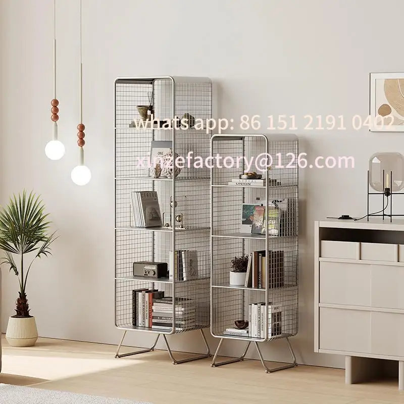 

Customizable Nordic style Bookcase Metal Storage Shelf Space Saving Living Room/Kids Book Organizer Sturdy Display