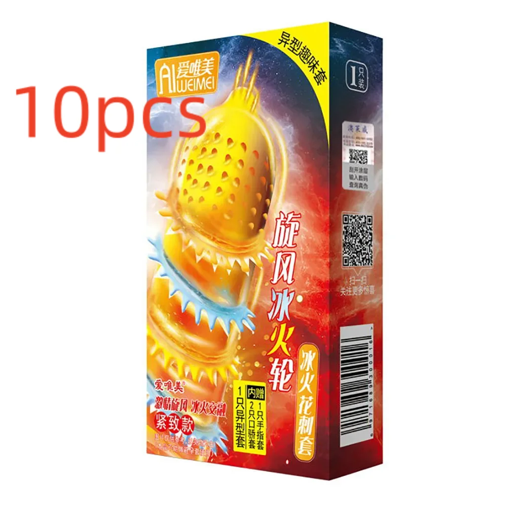 

1Box/4pcs Adult Condoms Latex Sensitive Dotted Massage Ribbed Stimulate Super Powerful Stimulation, Tornado Condom 10 Box