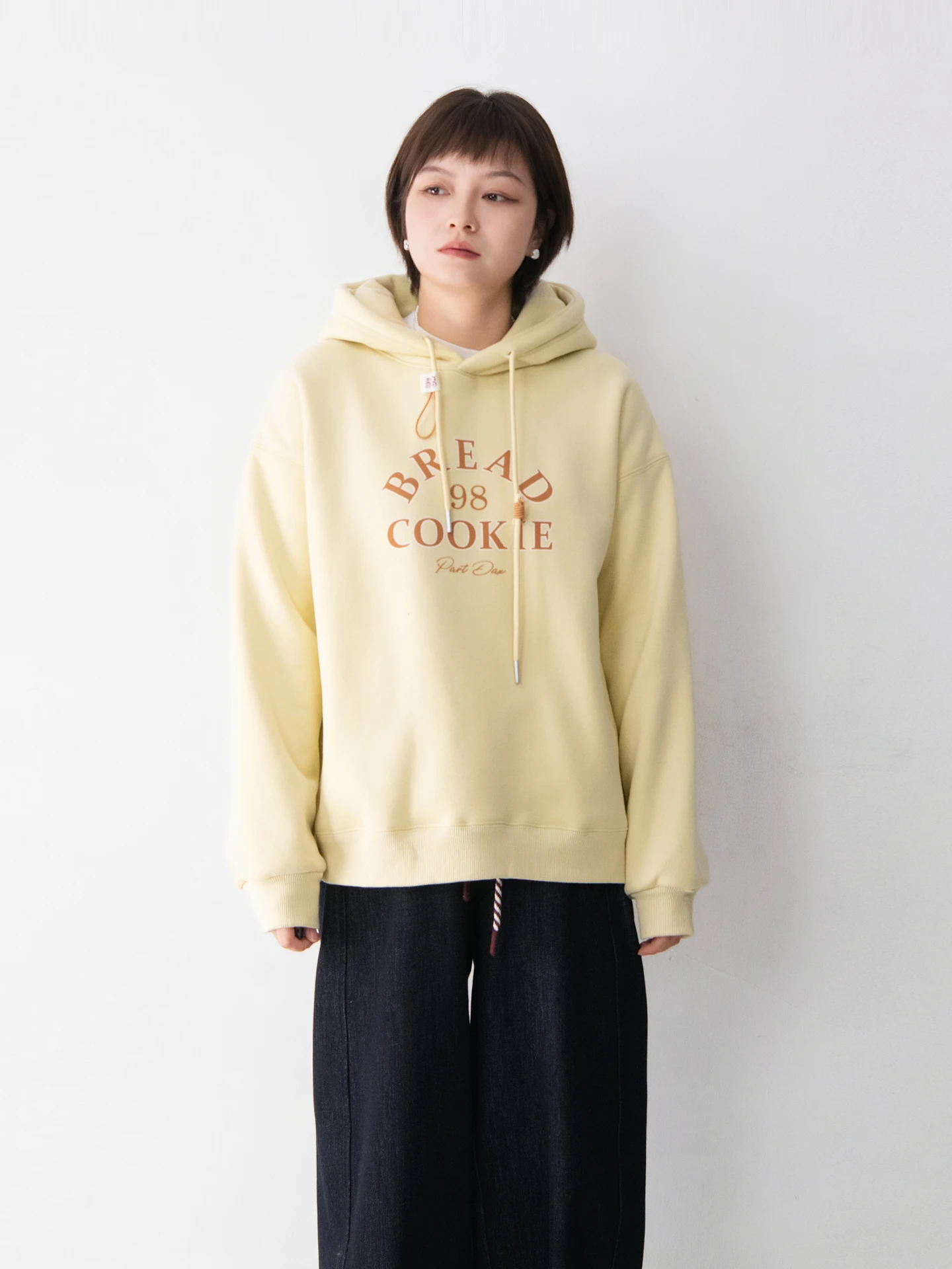 

Women's Fce Lined Hoodie Casual Vintage Overhead Print Loose Fit Comfortable Long Sve Cotton Polyester Blend Hooded Top