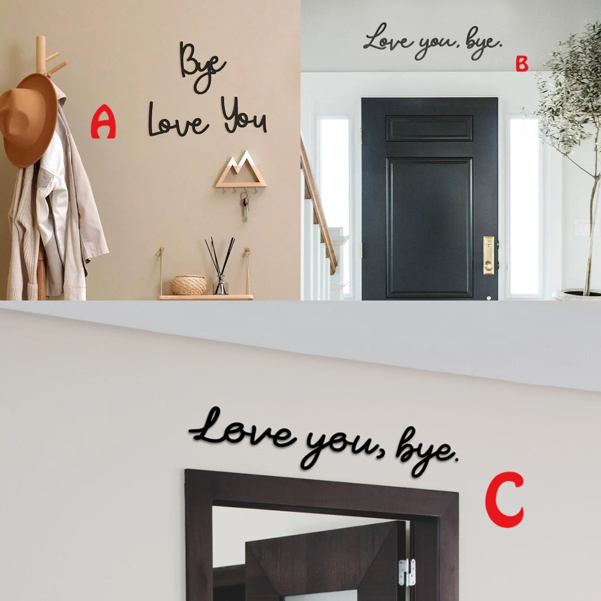 Boho Love You Bye pegatina de pared para puerta Express Love and Warm for Your Family Lovers calcomanía de pared decoraciones para puertas de entrada
