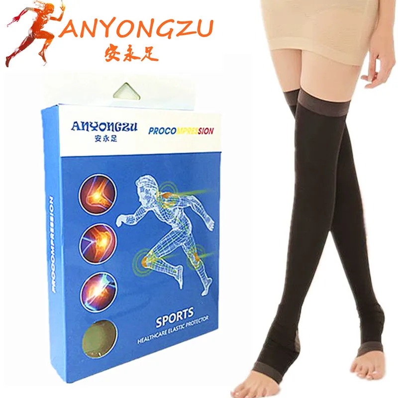 Professional Shaping Sleeping Compression Pressure Stocking Prevent Varicose Veins Tightening Legs Knee-high Socks With Gift Box