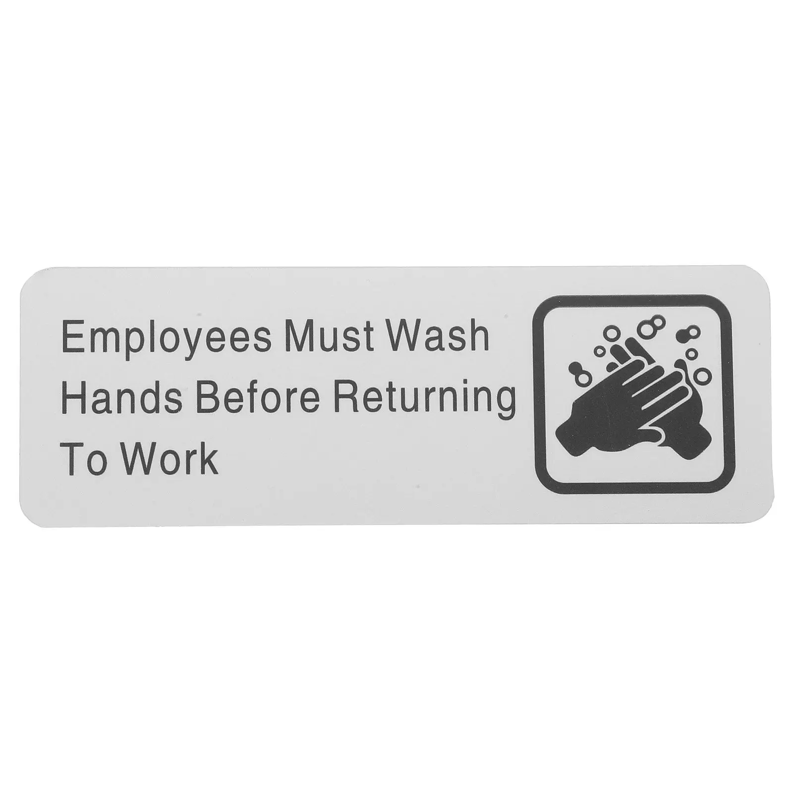Aluminum Alloy Employees Must Wash Hands Sign Sturdy Simple Design Restaurant Safety Informative Wash Hands Sign