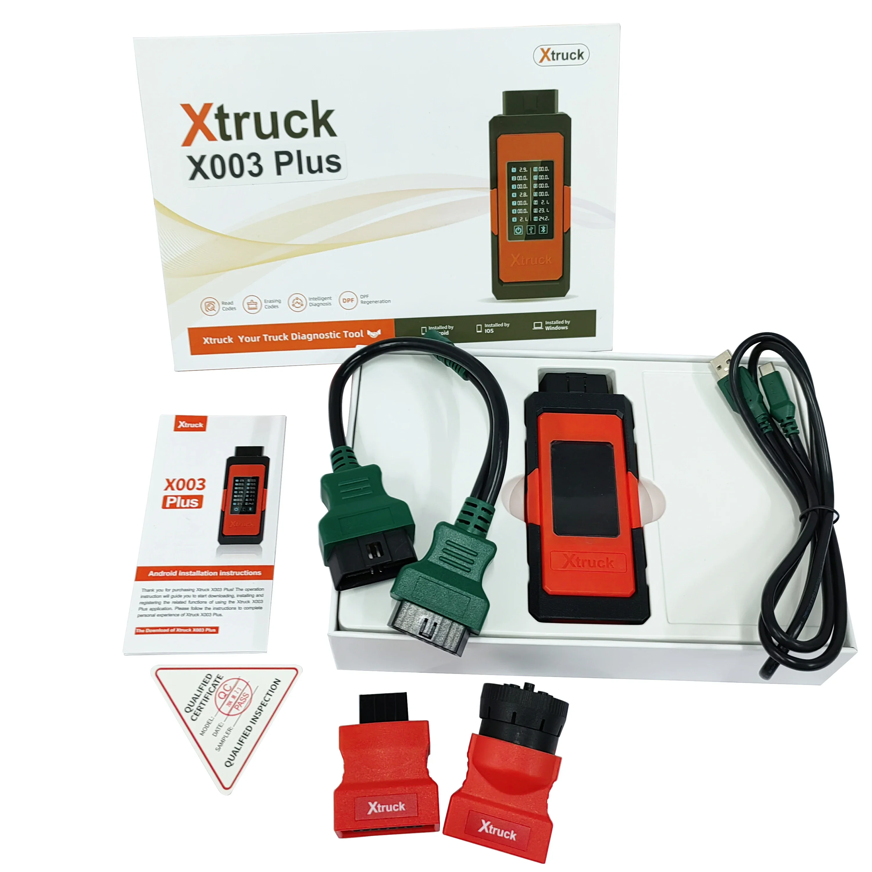 2024 Heavy Duty Truck For X truck X003 plus testing OBD voltage ECU Programming reading and flashing fault code for Cum-mins