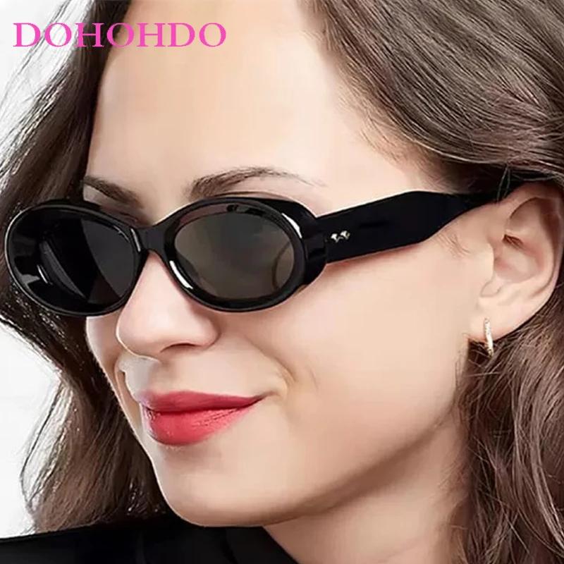 

Luxury Designer Sunglasses Men Trendy Rice Nail Oval Small Frame Womens Sunglasses Summer Traveling Driving Shades UV400 Óculos